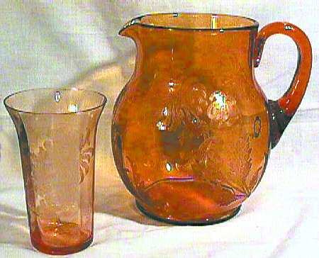 Chrysanthemum Amber Jug