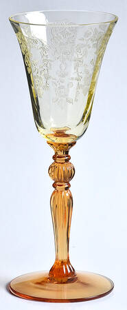 Apple Blossom Yellow (Amber, Stem 3035) Wine Glass