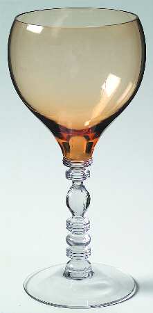 Tally Ho Amber (Amber Bowl, Clear Stem, Stem 1402) by Cambridge