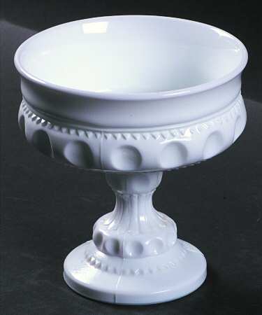 Color Crown Milk Glass Round Compote (Height X Width)