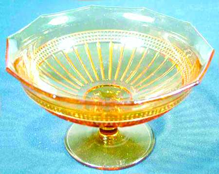 Wetherford Amber Round Compote (Height X Width)