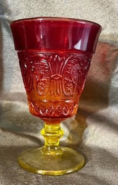 Sandwich Amberina Water Goblet