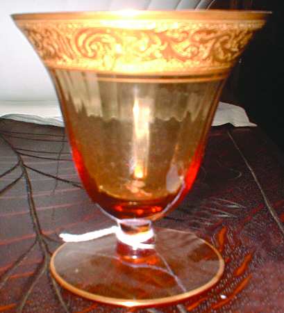 Florentine Amber (Gold Trim, Encrusted, 3060) Oyster or Fruit Cocktail