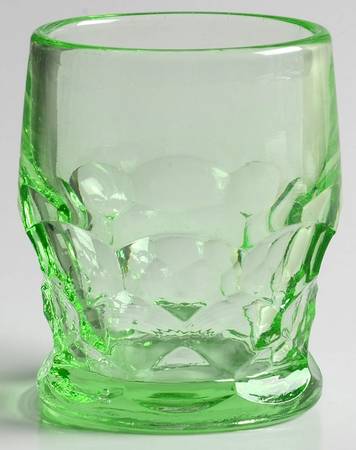 Georgian Light Green Emerald 2 1/2 Oz Flat Tumbler