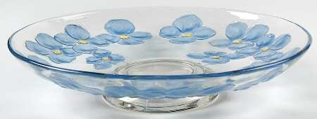 Dogwood Blue 13" Footed Cupped Bowl