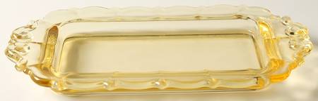 Martha Yellow 1/4 Pound Butter Dish, No Lid