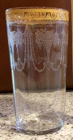 Etch 701 Clear (Full Gold Encrusted) Flat Juice Glass