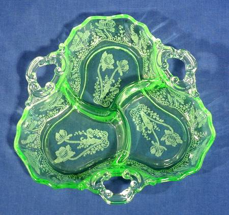 Gloria Emerald Light Green (Stem 3135) 3400/91 3 Part Candy/Relish
