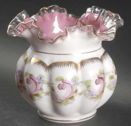 Charleton Roses (Fenton) 5" Double Crimped Vase