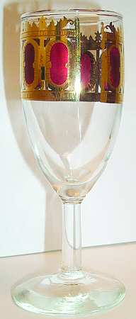 Cranberry Scroll Cordial Glass