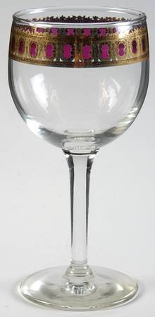 Cranberry Scroll Wine Glass