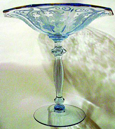 Etch 733 All Blue (Stem 3120) Compote