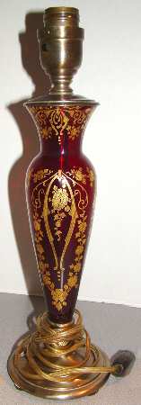 Diane Ruby (Gold Encrusted, Stem 3122) Electric Lamp & Shade