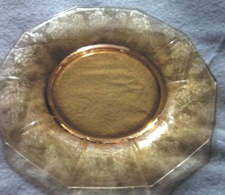 Etch 521 Amber Luncheon Plate
