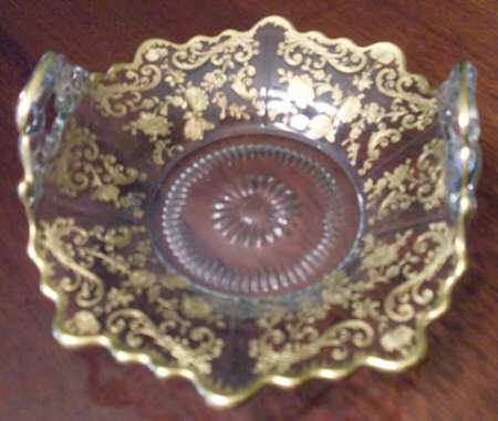 Chantilly (#3600, Gold Encrusted) Martha/326 6" 2 Handled Basket