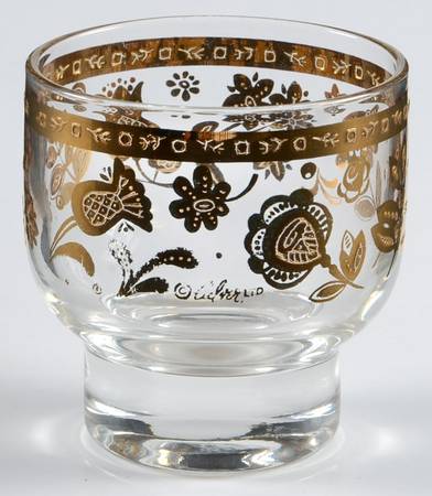 Gold Chantilly 4 Oz Footed Tumbler