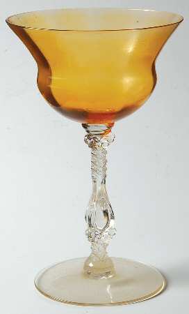 3126 Amber (Optic) Champagne/Tall Sherbet
