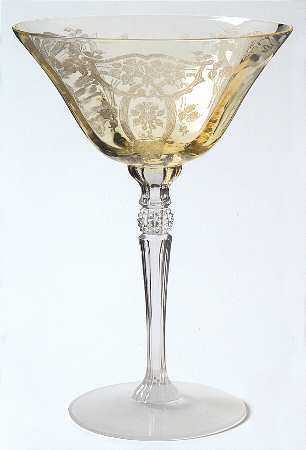 Etch 425 Topaz (Stem 1470) by Central Glass Works