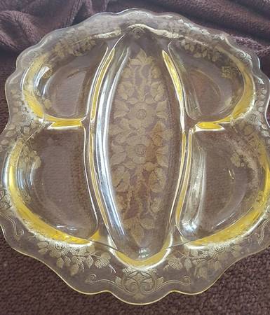 Apple Blossom Yellow (Stem 3400, Gold Encrusted) 3400 5 Part Celery/Relish