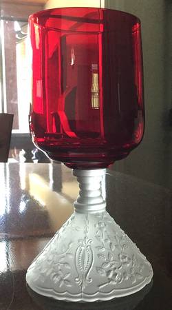 Rose Point Pressed Ruby Frosted by Cambridge