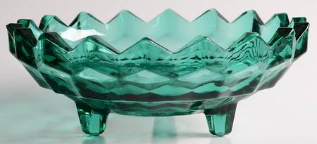 Whitehall Teal Green 6" 3-Footed Bon Bon