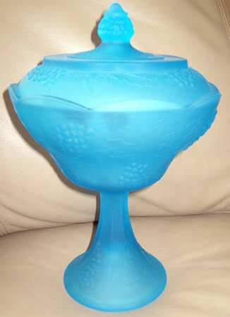 Harvest Blue Satin Wedding Bowl with Lid