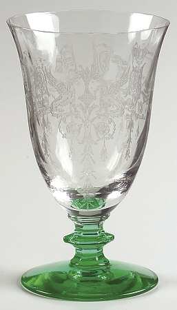 Harding Clear (Green Stem, Stem 1434) by Central Glass Works