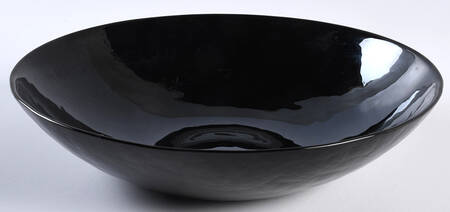 Murano Black Coupe Soup Bowl by Crate & Barrel