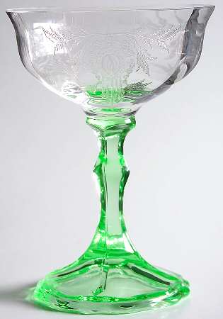 Etch 405 Green (Stem 3025) Champagne/Tall Sherbet