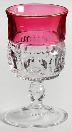 Cranberry Crown Cordial Glass