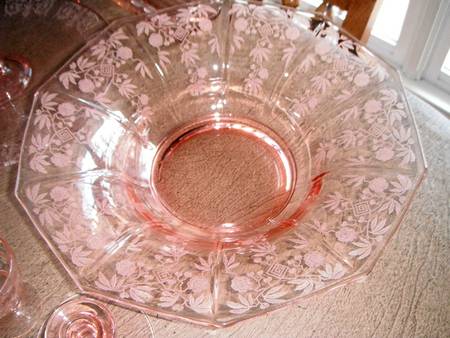 Rosalie Clear Pink 12" Flared Bowl