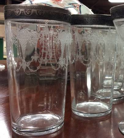Etch 701 Clear (Sterling Encrusted) Flat Tumbler