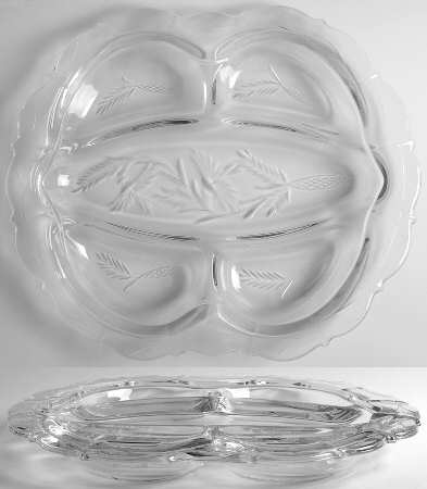 Cut 1064 #3900 120 12" Oblong 5 Part Relish