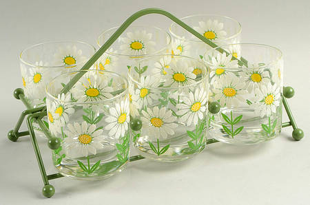 Daisy Tumbler Set-6 10 Oz Tumbler & Metal Holder