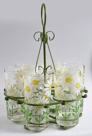 Daisy Tumbler Set-6 10 Oz Tumbler & Metal Holder