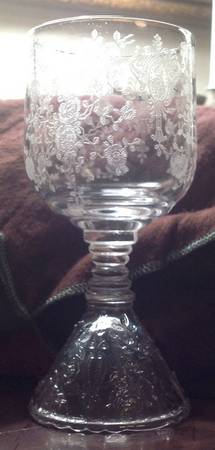 Rose Point Pressed Clear Etched by Cambridge