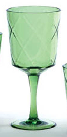 Diamond Acrylic Drinkware Green Goblet-All Purpose by Certified International
