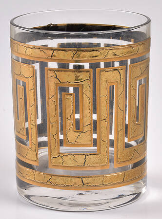 Greek Key (Gold & Black) Double Old Fashioned