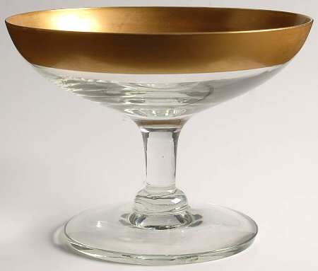 Golden Band Round Compote (Height X Width)