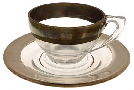 Silver Band Cup and Saucer Set