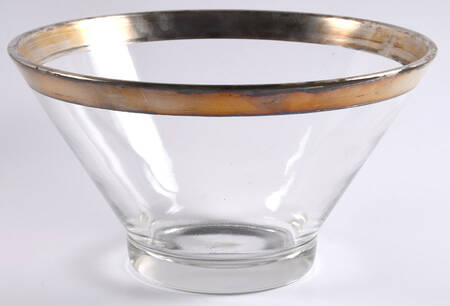 Silver Band Chip Bowl For Chip, Dip & Toothpick Set