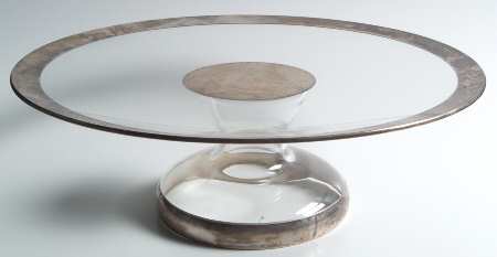 Silver Band Round Cake Stand