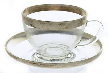 Silver Band Cup and Saucer Set