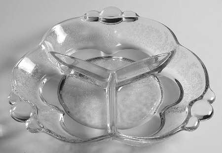 Adoration (Etched) 8" Pansy/Flower Shape 3 Part Relish