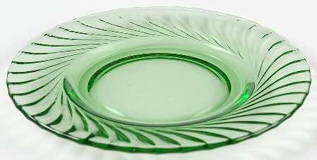Spiral Flutes Green Bread & Butter Plate