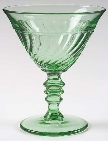 Spiral Flutes Green Champagne/Tall Sherbet