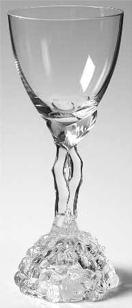Hydrangea Clear Wine Glass