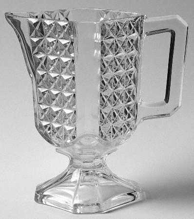 Heavy Paneled Finecut Clear Footed Creamer by Duncan & Miller