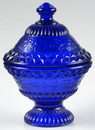 Forget Me Not Cobalt Blue Small Compote & Lid