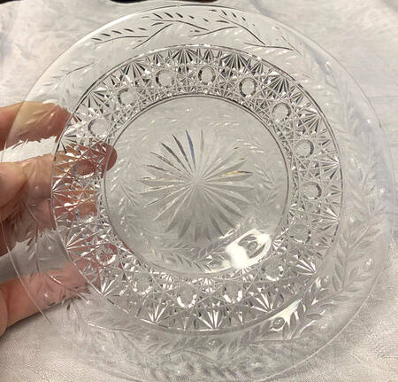 Cut and Engraved Underplate for Finger Bowl by Dorflinger